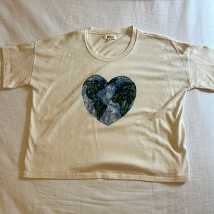 Madewell 100% cotton graphic T-shirt. Medium. Planet Earth.